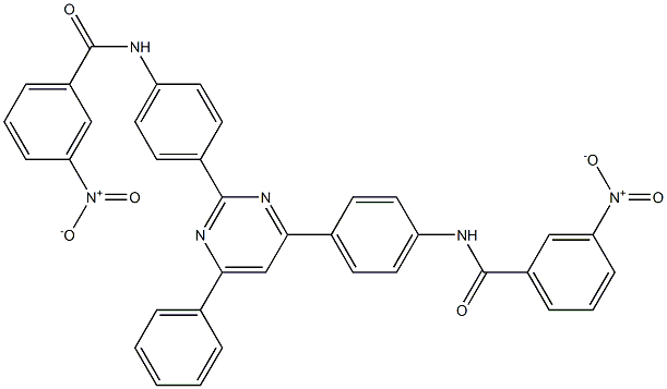 3-nitro-N-(4-{4-[4-({3-nitrobenzoyl}amino)phenyl]-6-phenyl-2-pyrimidinyl}phenyl)benzamide Structure