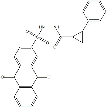 9,10-dioxo-N'-[(2-phenylcyclopropyl)carbonyl]-9,10-dihydro-2-anthracenesulfonohydrazide 구조식 이미지