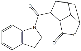 9-(2,3-dihydro-1H-indol-1-ylcarbonyl)-4-oxatricyclo[4.2.1.0~3,7~]nonan-5-one Structure