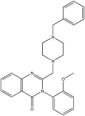 2-[(4-benzyl-1-piperazinyl)methyl]-3-(2-methoxyphenyl)-4(3H)-quinazolinone 구조식 이미지