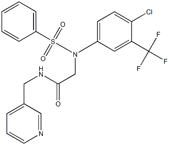 2-[4-chloro(phenylsulfonyl)-3-(trifluoromethyl)anilino]-N-(3-pyridinylmethyl)acetamide Structure