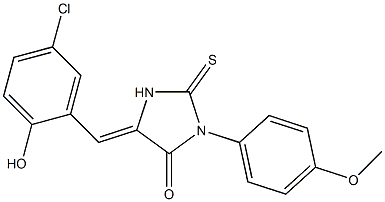 5-(5-chloro-2-hydroxybenzylidene)-3-(4-methoxyphenyl)-2-thioxo-4-imidazolidinone 구조식 이미지