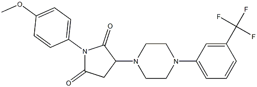 1-(4-methoxyphenyl)-3-{4-[3-(trifluoromethyl)phenyl]-1-piperazinyl}-2,5-pyrrolidinedione 구조식 이미지