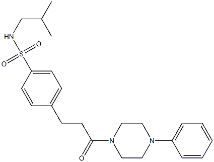 N-isobutyl-4-[3-oxo-3-(4-phenyl-1-piperazinyl)propyl]benzenesulfonamide Structure