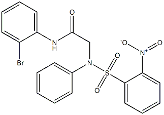 N-(2-bromophenyl)-2-[({2-nitrophenyl}sulfonyl)anilino]acetamide 구조식 이미지