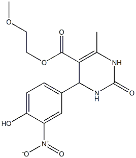 2-methoxyethyl 4-{4-hydroxy-3-nitrophenyl}-6-methyl-2-oxo-1,2,3,4-tetrahydro-5-pyrimidinecarboxylate 구조식 이미지