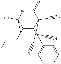 1-hydroxy-3-oxo-8-phenyl-7-propyl-2-azabicyclo[2.2.2]octane-4,5,5-tricarbonitrile 구조식 이미지