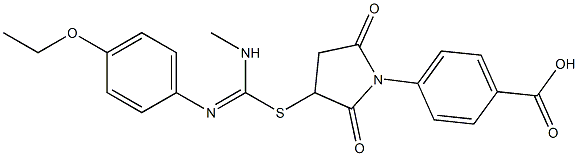 4-(3-{[[(4-ethoxyphenyl)imino](methylamino)methyl]sulfanyl}-2,5-dioxo-1-pyrrolidinyl)benzoic acid 구조식 이미지