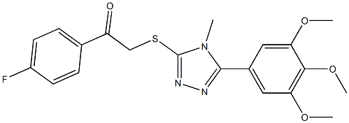 1-(4-fluorophenyl)-2-{[4-methyl-5-(3,4,5-trimethoxyphenyl)-4H-1,2,4-triazol-3-yl]sulfanyl}ethanone 구조식 이미지