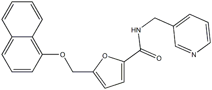 5-[(1-naphthyloxy)methyl]-N-(pyridin-3-ylmethyl)-2-furamide 구조식 이미지