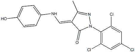 4-[(4-hydroxyanilino)methylene]-5-methyl-2-(2,4,6-trichlorophenyl)-2,4-dihydro-3H-pyrazol-3-one 구조식 이미지