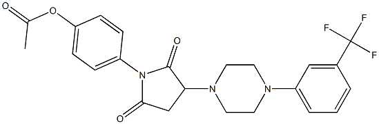 4-(2,5-dioxo-3-{4-[3-(trifluoromethyl)phenyl]-1-piperazinyl}-1-pyrrolidinyl)phenyl acetate Structure