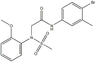 N-(4-bromo-3-methylphenyl)-2-[2-methoxy(methylsulfonyl)anilino]acetamide Structure