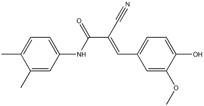 2-cyano-N-(3,4-dimethylphenyl)-3-(4-hydroxy-3-methoxyphenyl)acrylamide Structure