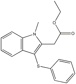 ethyl [1-methyl-3-(phenylsulfanyl)-1H-indol-2-yl]acetate 구조식 이미지