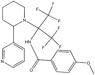 4-methoxy-N-[2,2,2-trifluoro-1-[2-(3-pyridinyl)-1-piperidinyl]-1-(trifluoromethyl)ethyl]benzamide Structure