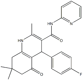 4-(4-fluorophenyl)-2,7,7-trimethyl-5-oxo-N-(2-pyridinyl)-1,4,5,6,7,8-hexahydro-3-quinolinecarboxamide Structure