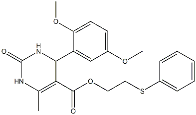 2-(phenylsulfanyl)ethyl 4-(2,5-dimethoxyphenyl)-6-methyl-2-oxo-1,2,3,4-tetrahydro-5-pyrimidinecarboxylate Structure