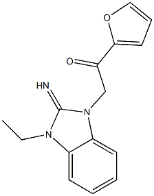 2-(3-ethyl-2-imino-2,3-dihydro-1H-benzimidazol-1-yl)-1-(2-furyl)ethanone 구조식 이미지
