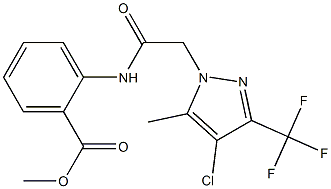 methyl 2-({[4-chloro-5-methyl-3-(trifluoromethyl)-1H-pyrazol-1-yl]acetyl}amino)benzoate 구조식 이미지