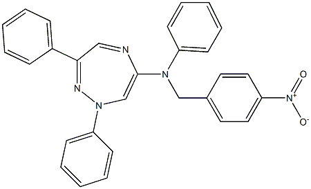 6-({4-nitrobenzyl}anilino)-1,3-diphenyl-1H-1,2,5-triazepine 구조식 이미지