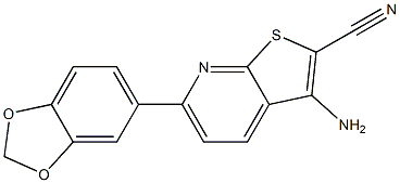 3-amino-6-(1,3-benzodioxol-5-yl)thieno[2,3-b]pyridine-2-carbonitrile 구조식 이미지