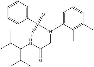 2-[2,3-dimethyl(phenylsulfonyl)anilino]-N-(1-isopropyl-2-methylpropyl)acetamide 구조식 이미지