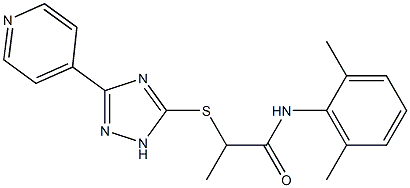 N-(2,6-dimethylphenyl)-2-{[3-(4-pyridinyl)-1H-1,2,4-triazol-5-yl]sulfanyl}propanamide 구조식 이미지