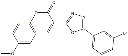 3-[5-(3-bromophenyl)-1,3,4-oxadiazol-2-yl]-6-methoxy-2H-chromen-2-one Structure