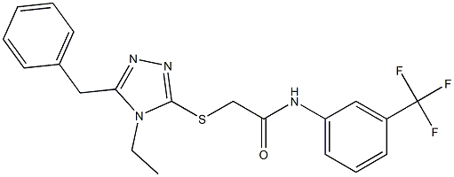 2-[(5-benzyl-4-ethyl-4H-1,2,4-triazol-3-yl)sulfanyl]-N-[3-(trifluoromethyl)phenyl]acetamide Structure