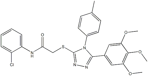 N-(2-chlorophenyl)-2-{[4-(4-methylphenyl)-5-(3,4,5-trimethoxyphenyl)-4H-1,2,4-triazol-3-yl]sulfanyl}acetamide Structure