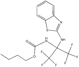 butyl 1-(1,3-benzothiazol-2-ylamino)-2,2,2-trifluoro-1-(trifluoromethyl)ethylcarbamate Structure