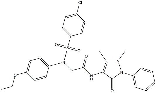 2-{[(4-chlorophenyl)sulfonyl]-4-ethoxyanilino}-N-(1,5-dimethyl-3-oxo-2-phenyl-2,3-dihydro-1H-pyrazol-4-yl)acetamide Structure