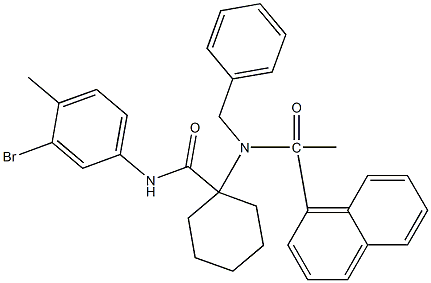 1-[benzyl(1-naphthylacetyl)amino]-N-(3-bromo-4-methylphenyl)cyclohexanecarboxamide 구조식 이미지