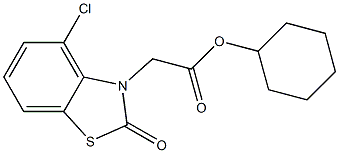 cyclohexyl (4-chloro-2-oxo-1,3-benzothiazol-3(2H)-yl)acetate 구조식 이미지