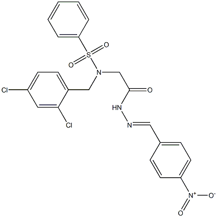 N-(2,4-dichlorobenzyl)-N-[2-(2-{4-nitrobenzylidene}hydrazino)-2-oxoethyl]benzenesulfonamide 구조식 이미지