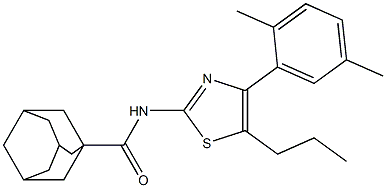 N-[4-(2,5-dimethylphenyl)-5-propyl-1,3-thiazol-2-yl]-1-adamantanecarboxamide 구조식 이미지