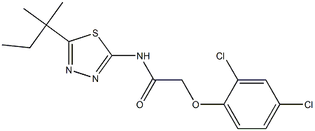 2-(2,4-dichlorophenoxy)-N-(5-tert-pentyl-1,3,4-thiadiazol-2-yl)acetamide 구조식 이미지