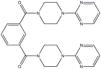 2-[4-(3-{[4-(2-pyrimidinyl)-1-piperazinyl]carbonyl}benzoyl)-1-piperazinyl]pyrimidine 구조식 이미지