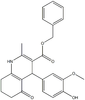 benzyl 4-(4-hydroxy-3-methoxyphenyl)-2-methyl-5-oxo-1,4,5,6,7,8-hexahydro-3-quinolinecarboxylate Structure