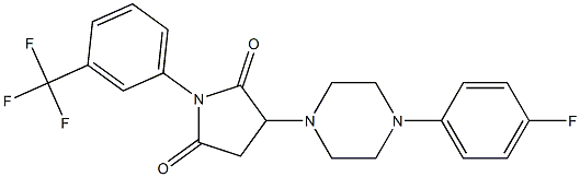 3-[4-(4-fluorophenyl)-1-piperazinyl]-1-[3-(trifluoromethyl)phenyl]-2,5-pyrrolidinedione 구조식 이미지