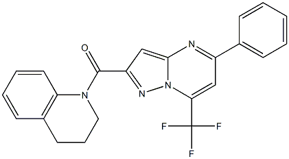 1-{[5-phenyl-7-(trifluoromethyl)pyrazolo[1,5-a]pyrimidin-2-yl]carbonyl}-1,2,3,4-tetrahydroquinoline 구조식 이미지