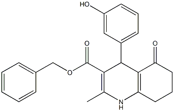phenylmethyl 4-(3-hydroxyphenyl)-2-methyl-5-oxo-1,4,5,6,7,8-hexahydroquinoline-3-carboxylate 구조식 이미지