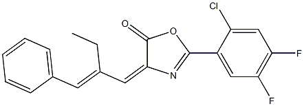 2-(2-chloro-4,5-difluorophenyl)-4-(2-ethyl-3-phenyl-2-propenylidene)-1,3-oxazol-5(4H)-one Structure