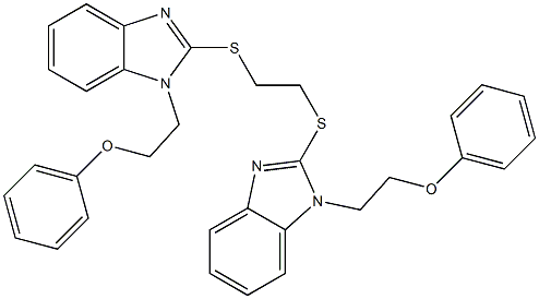 1-(2-phenoxyethyl)-2-[(2-{[1-(2-phenoxyethyl)-1H-benzimidazol-2-yl]sulfanyl}ethyl)sulfanyl]-1H-benzimidazole Structure