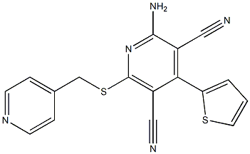 2-amino-6-[(4-pyridinylmethyl)sulfanyl]-4-(2-thienyl)-3,5-pyridinedicarbonitrile Structure