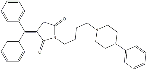 3-(diphenylmethylene)-1-[4-(4-phenyl-1-piperazinyl)butyl]-2,5-pyrrolidinedione Structure