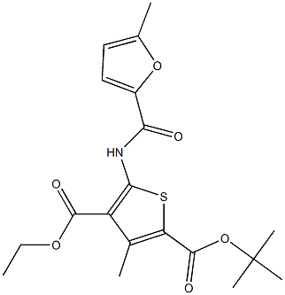 2-tert-butyl 4-ethyl 3-methyl-5-[(5-methyl-2-furoyl)amino]-2,4-thiophenedicarboxylate Structure