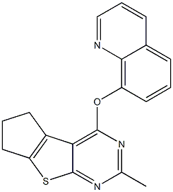 2-methyl-6,7-dihydro-5H-cyclopenta[4,5]thieno[2,3-d]pyrimidin-4-yl 8-quinolinyl ether 구조식 이미지