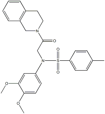 N-[2-(3,4-dihydro-2(1H)-isoquinolinyl)-2-oxoethyl]-N-(3,4-dimethoxyphenyl)-4-methylbenzenesulfonamide 구조식 이미지